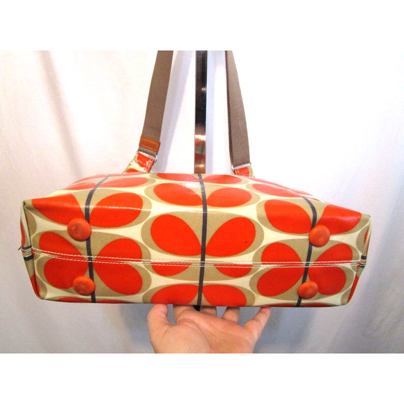 Orla Kiely Orange Stem Print Coated Canvas Midi Sling Crossbody Purse - Picture 9 of 11
